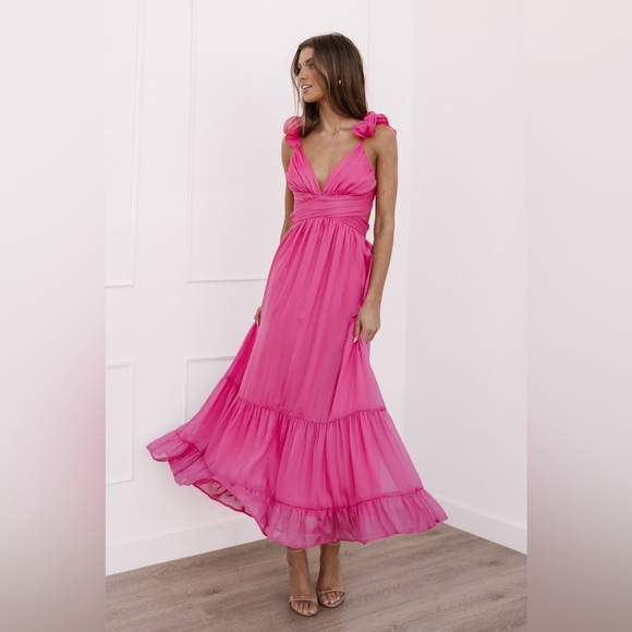 Petal and Pup Bonito Midi Dress - Berry size L - Picture 1 of 16